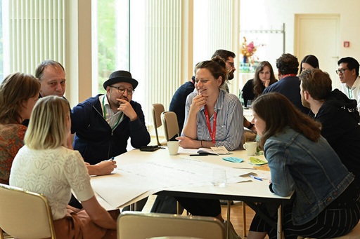 People working together at table