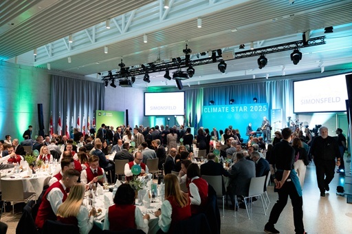 Audience view of stage at Climate Star Gala
