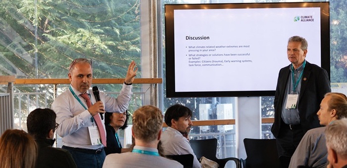 Man giving input at conference workshop